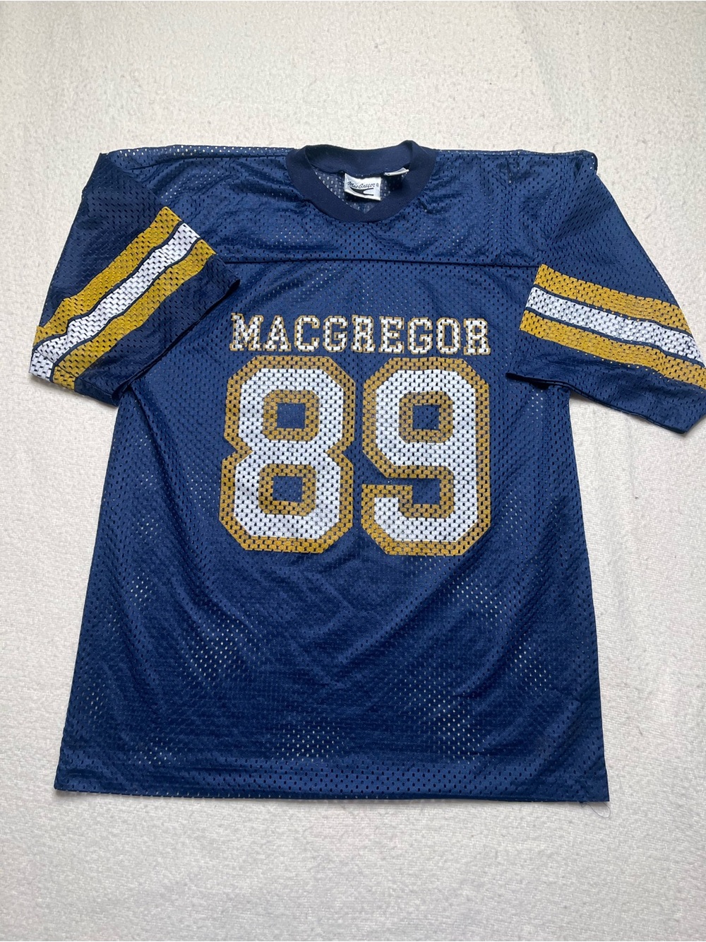 Vintage 90s Macgregor Mesh Net Blue Football Jersey Mens Medium M Vtg NFL NCAA